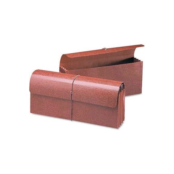 Smead Smead 3-1/2in Accordion Expansion Wallets, 12 x 5, Leather-Like Redrope 71350 - main